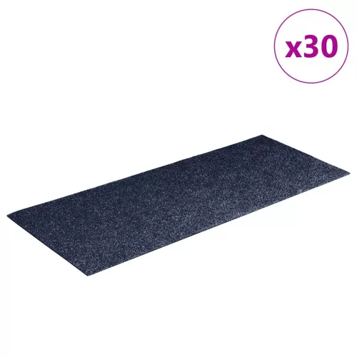 Öntapadós lépcsőszőnyegek 30 db 60 x 25 cm szürke-kék téglalap alakú