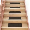 Öntapadós lépcsőszőnyegek 30 db 60 x 25 cm sötétbarna téglalap alakú