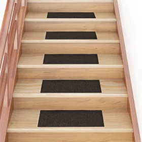   Öntapadós lépcsőszőnyegek 30 db 60 x 25 cm sötétbarna téglalap alakú