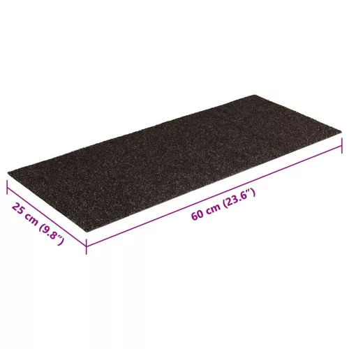 Öntapadós lépcsőszőnyegek 30 db 60 x 25 cm sötétbarna téglalap alakú