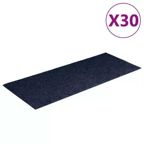 Öntapadós lépcsőszőnyegek, 30 db, 60 x 25 cm, sötétkék, téglalap alakú