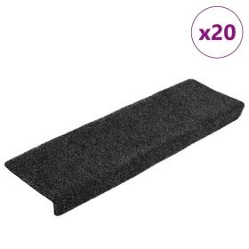   20 db öntapadós lépcsőszőnyeg, 65 x 21 x 4 cm, fekete, téglalap alakú széllel