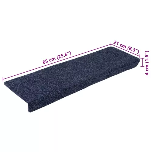 20 db öntapadós lépcsőszőnyeg 65 x 21 x 4 cm antracit téglalap alakú széllel
