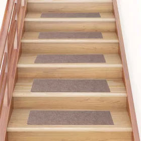  Öntapadós lépcsőszőnyegek 30 db 76 x 20 cm világosbarna téglalap alakú