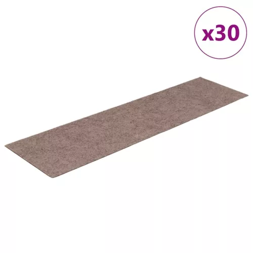 Öntapadós lépcsőszőnyegek 30 db 76 x 20 cm világosbarna téglalap alakú