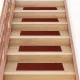 Öntapadós lépcsőszőnyegek 30 db 76 x 20 cm bordói piros téglalap alakú
