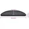 30 db antracitszürke félkör alakú lépcsőszőnyeg 56 x 17 x 3 cm