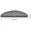 30 db sötétszürke félkör alakú lépcsőszőnyeg 56 x 17 x 3 cm