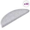 30 db világosszürke félkör alakú lépcsőszőnyeg 56 x 17 x 3 cm