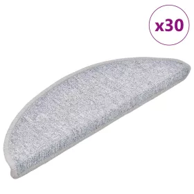   30 db világosszürke félkör alakú lépcsőszőnyeg 56 x 17 x 3 cm