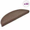 30 db-os, kávébarna, félkör alakú lépcsőszőnyegek 56 x 17 x 3 cm