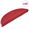 30 db lépcsőszőnyeg 56 x 17 x 3 cm piros félkör alakú