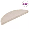 30 db lépcsőszőnyeg 56 x 17 x 3 cm bézs félkör alakú