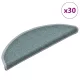 30 db-os lépcsőszőnyegek 56 x 17 x 3 cm tengerkék félkör alakú szőnyeg