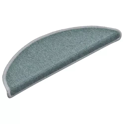 30 db-os lépcsőszőnyegek 56 x 17 x 3 cm tengerkék félkör alakú szőnyeg