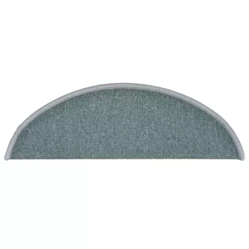 30 db-os lépcsőszőnyegek 56 x 17 x 3 cm tengerkék félkör alakú szőnyeg