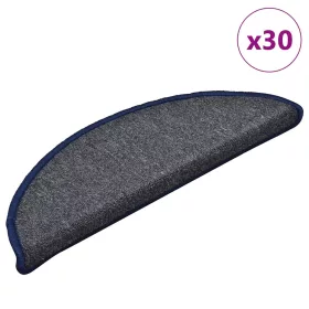   30 db sötétszürke és kék félkör alakú lépcsőszőnyeg 56 x 17 x 3 cm