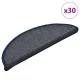 30 db sötétszürke és kék félkör alakú lépcsőszőnyeg 56 x 17 x 3 cm