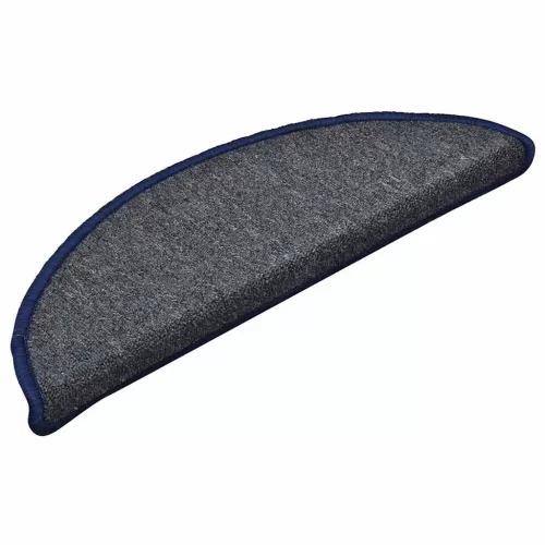 30 db sötétszürke és kék félkör alakú lépcsőszőnyeg 56 x 17 x 3 cm