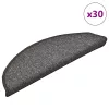 30 db sötétszürke félkör alakú lépcsőszőnyeg 56 x 17 x 3 cm