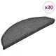 30 db sötétszürke félkör alakú lépcsőszőnyeg 56 x 17 x 3 cm