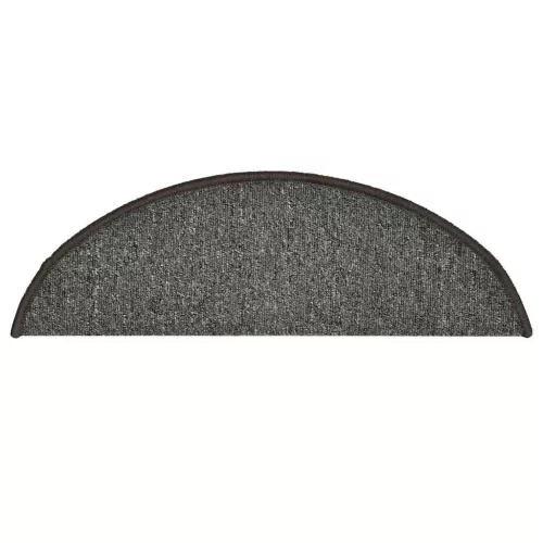 30 db sötétszürke félkör alakú lépcsőszőnyeg 56 x 17 x 3 cm