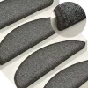 30 db sötétszürke félkör alakú lépcsőszőnyeg 56 x 17 x 3 cm