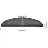 30 db sötétszürke félkör alakú lépcsőszőnyeg 56 x 17 x 3 cm