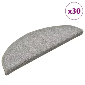   30 db világosszürke félkör alakú lépcsőszőnyeg 56 x 17 x 3 cm