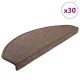 30 db-os lépcsőszőnyegek 65 x 24 x 4 cm kávébarna félkör alakú nagyméretű