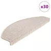 30 db lépcsőszőnyeg 65 x 24 x 4 cm bézs félkör alakú, nagy