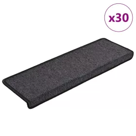   30 db lépcsőszőnyeg 65 x 21 x 4 cm antracit téglalap alakú széllel