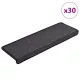 30 db lépcsőszőnyeg 65 x 21 x 4 cm antracit téglalap alakú széllel