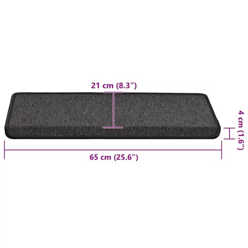 30 db lépcsőszőnyeg 65 x 21 x 4 cm antracit téglalap alakú széllel
