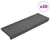 30 db sötétszürke lépcsőszőnyeg, téglalap alakú széllel, 65 x 21 x 4 cm
