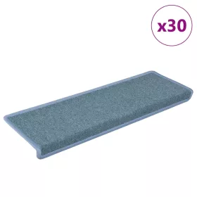   30 db lépcsőszőnyeg 65 x 21 x 4 cm tengerkék téglalap alakú széllel