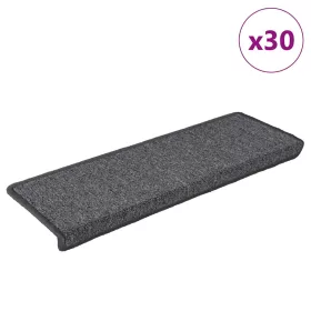   30 db sötétszürke lépcsőszőnyeg, téglalap alakú széllel, 65 x 21 x 4 cm