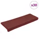 30 db lépcsőszőnyeg 65 x 21 x 4 cm bordó téglalap alakú széllel