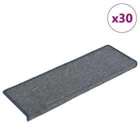   30 db világosszürke és kék lépcsőszőnyeg, téglalap alakú széllel, 65 x 21 x 4 cm