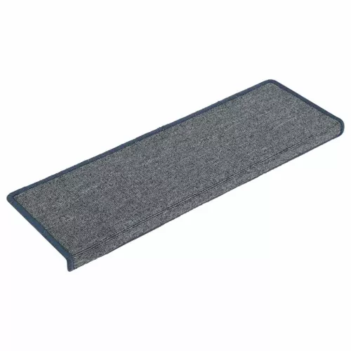 30 db világosszürke és kék lépcsőszőnyeg, téglalap alakú széllel, 65 x 21 x 4 cm