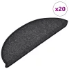 20 db antracitszürke félkör alakú lépcsőszőnyeg 56 x 17 x 3 cm