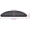 20 db antracitszürke félkör alakú lépcsőszőnyeg 56 x 17 x 3 cm