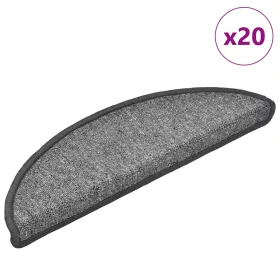   20 db sötétszürke félkör alakú lépcsőszőnyeg 56 x 17 x 3 cm