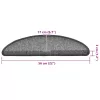 20 db sötétszürke félkör alakú lépcsőszőnyeg 56 x 17 x 3 cm