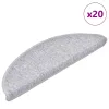 20 db világosszürke félkör alakú lépcsőszőnyeg 56 x 17 x 3 cm