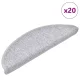 20 db világosszürke félkör alakú lépcsőszőnyeg 56 x 17 x 3 cm