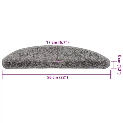 30 db szürke félkör alakú lépcsőszőnyeg 56 x 17 x 3 cm