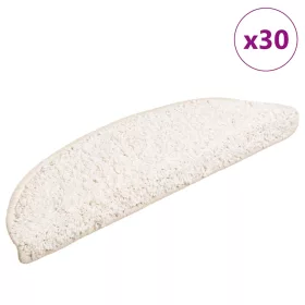 30 db fehér félkör alakú lépcsőszőnyeg 56 x 17 x 3 cm