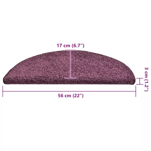 30 db sötétlila félkör alakú lépcsőszőnyeg 56 x 17 x 3 cm