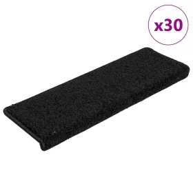   30 db fekete lépcsőszőnyeg, téglalap alakú széllel, 65 x 21 x 4 cm